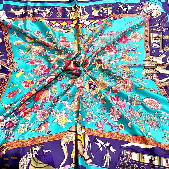 Hermes Accessories - RARE Vintage (90s)Hermes Silk Twill “Fantaisies Indiennes" by Loïc Dubigeon …